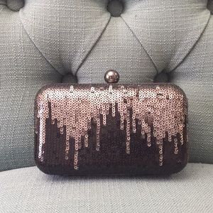 Black sequin clutch handbag
